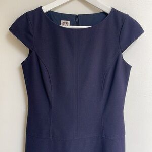 Anne Klein Navy Blue Short Sleeve Dress. Size 2